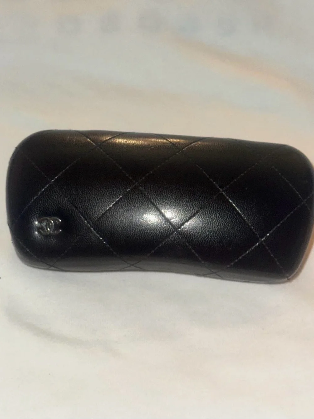 CHANEL Black Quilted Case with Dark Brown Gradient Round Sunglasses